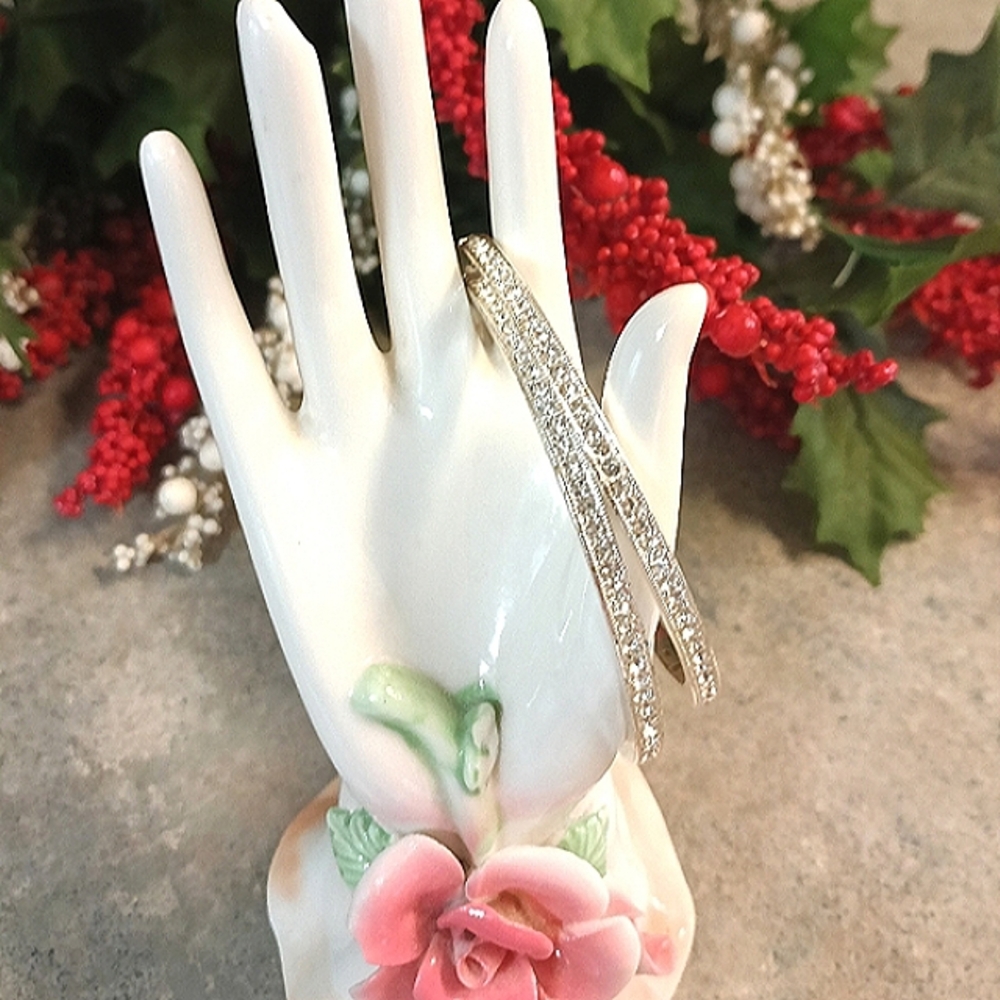 🌹Express Silver Rhinestone Bangel Bracelet Set🌹 - Picture 5 of 8